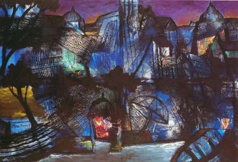 Landscape with trees and water